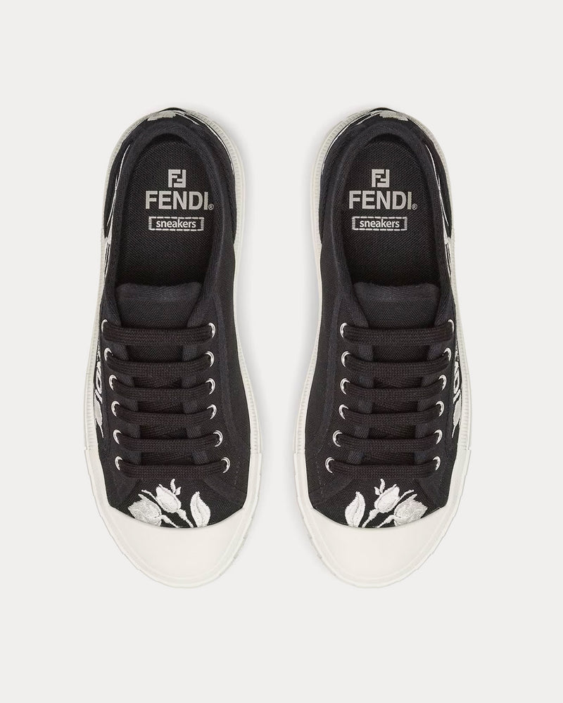 Fendi Domino Canvas Black Low Top Sneakers - 2