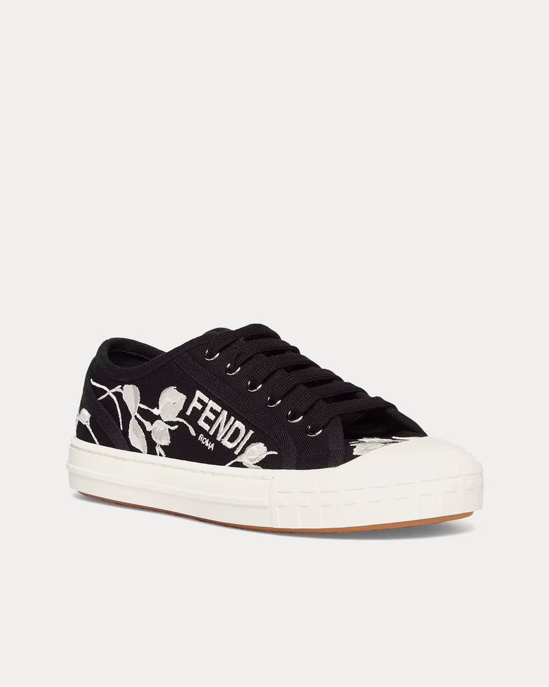 Fendi Domino Canvas Black Low Top Sneakers - 3