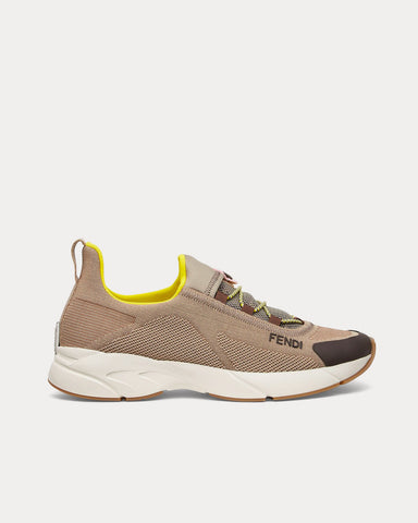 Fendi Faster Mesh Beige Low Top Sneakers