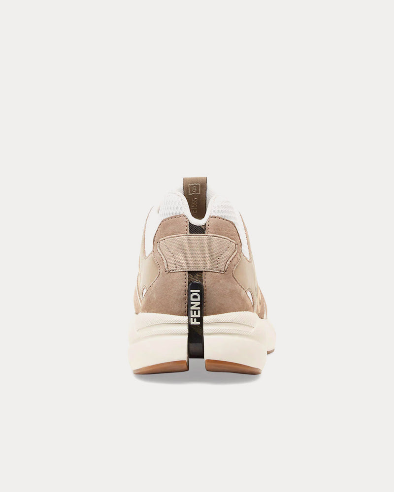 Fendi Faster Leather Beige Low Top Sneakers - 4