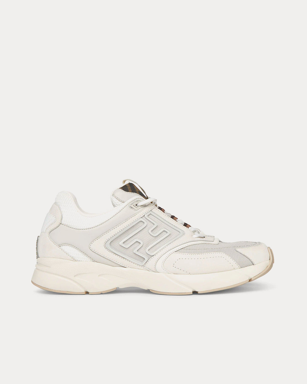 Fendi Faster Leather White Low Top Sneakers - 1