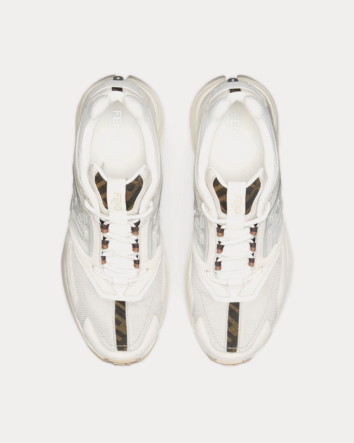 Fendi Faster Leather White Low Top Sneakers - 2