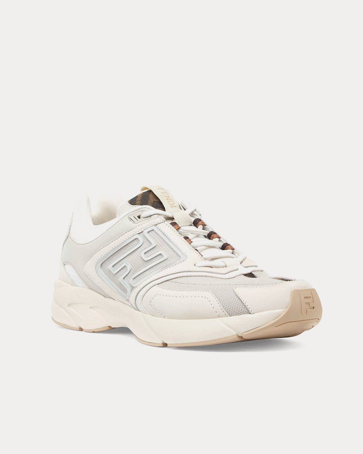 Fendi Faster Leather White Low Top Sneakers - 3