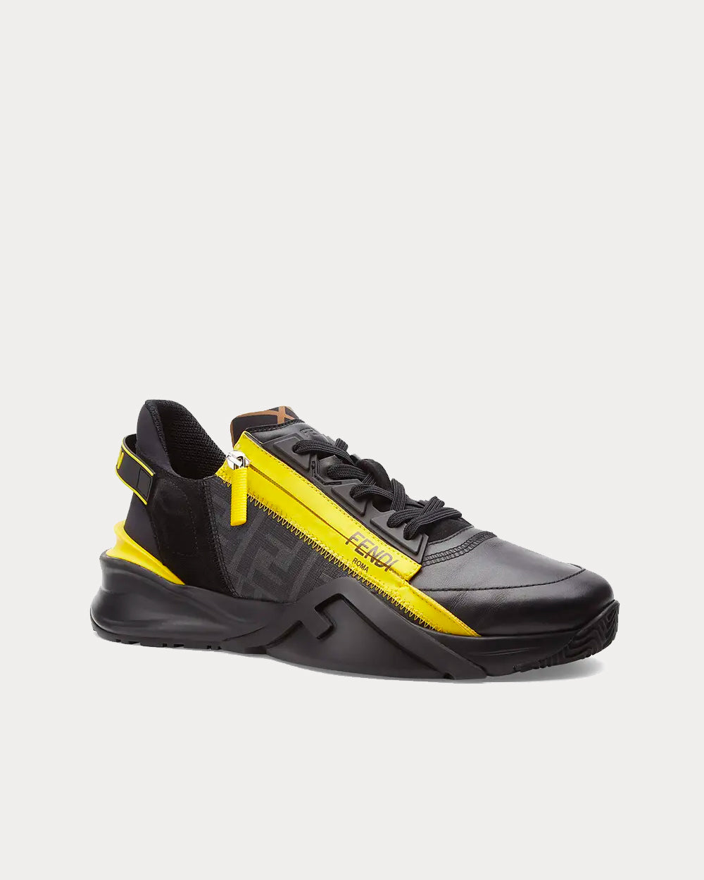 Fendi Flow Leather Black Low Top Sneakers - 2