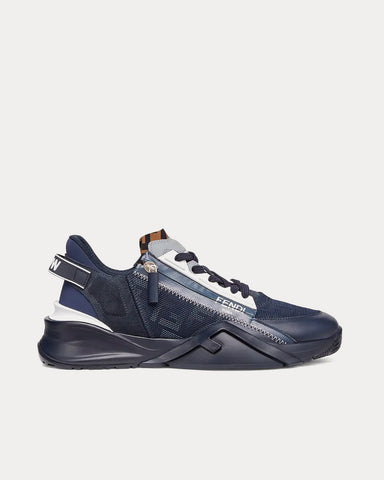 Fendi Flow Fabric Blue Low Top Sneakers