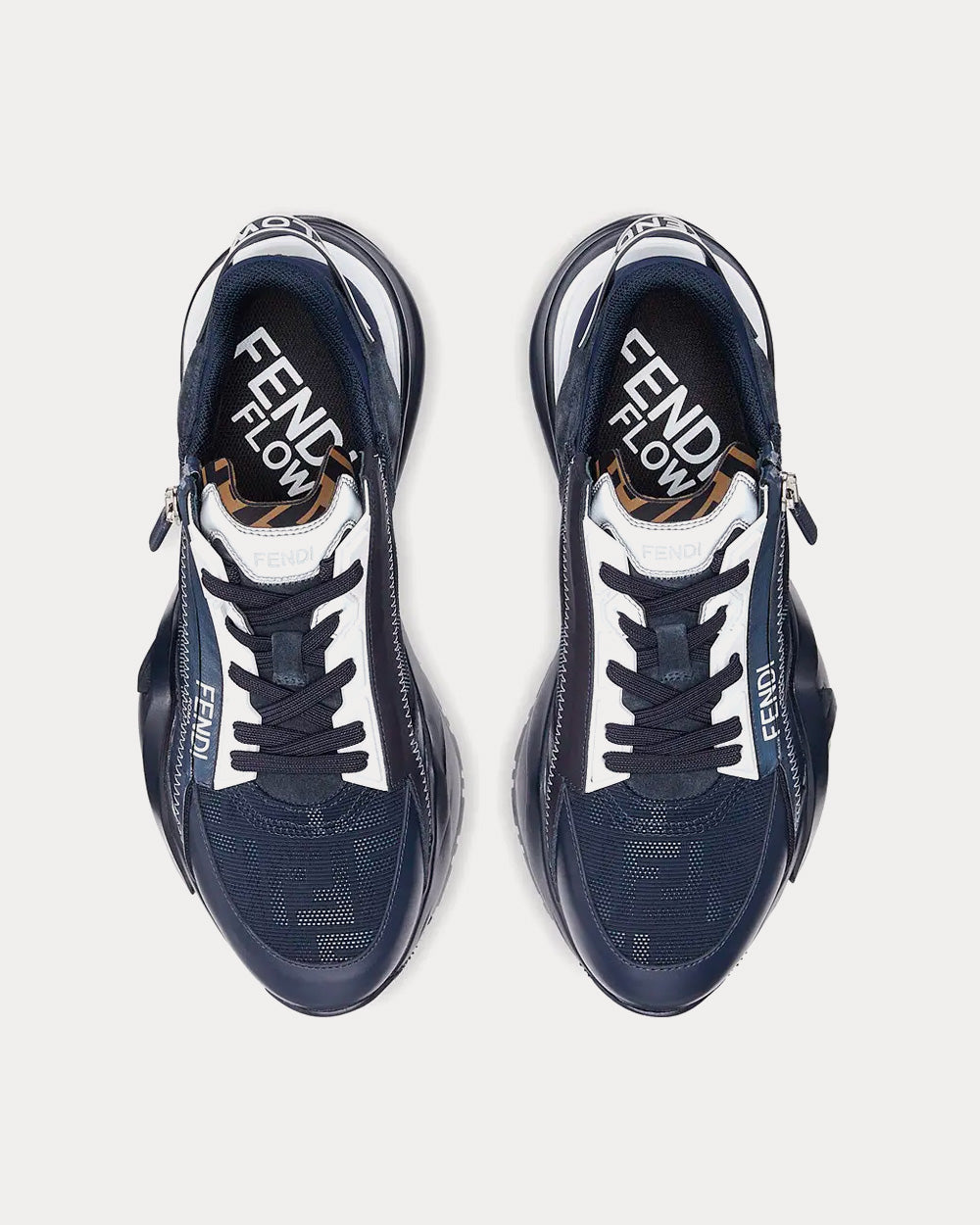 Fendi Flow Fabric Blue Low Top Sneakers - 2