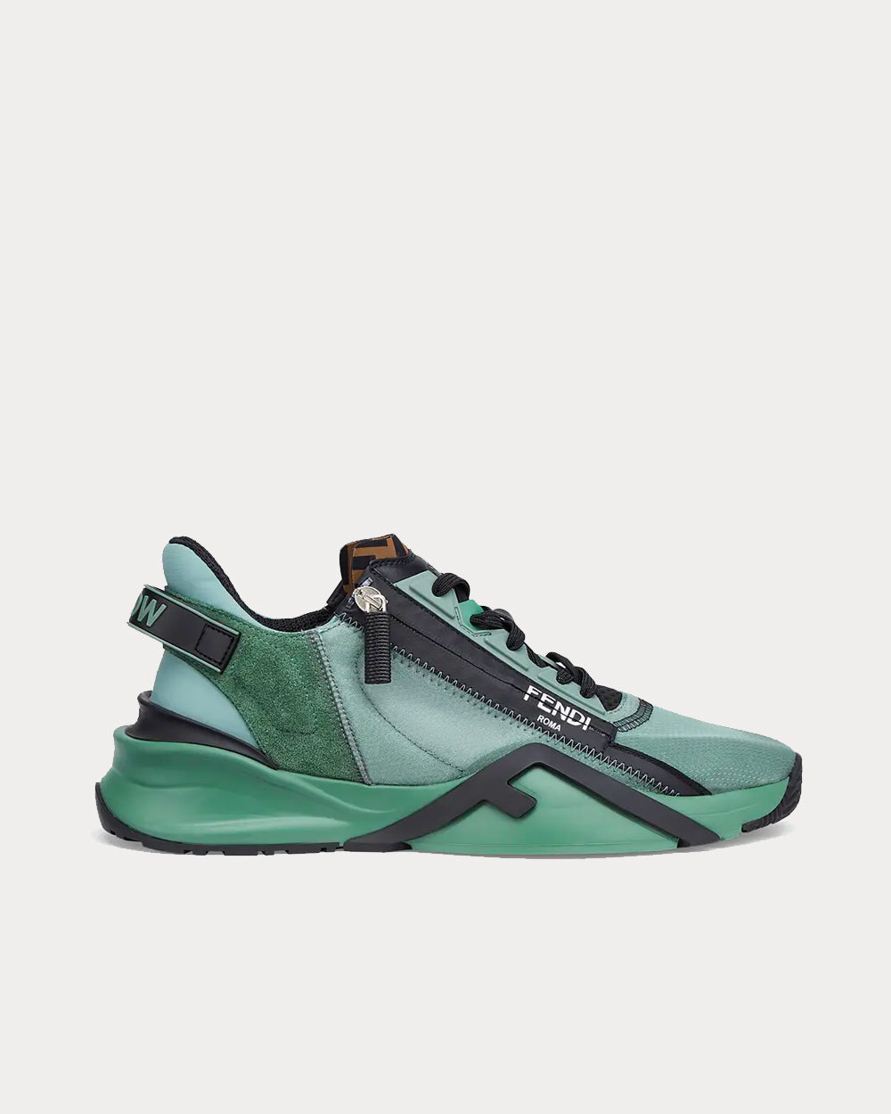 Fendi Flow Nylon Green Low Top Sneakers - 1