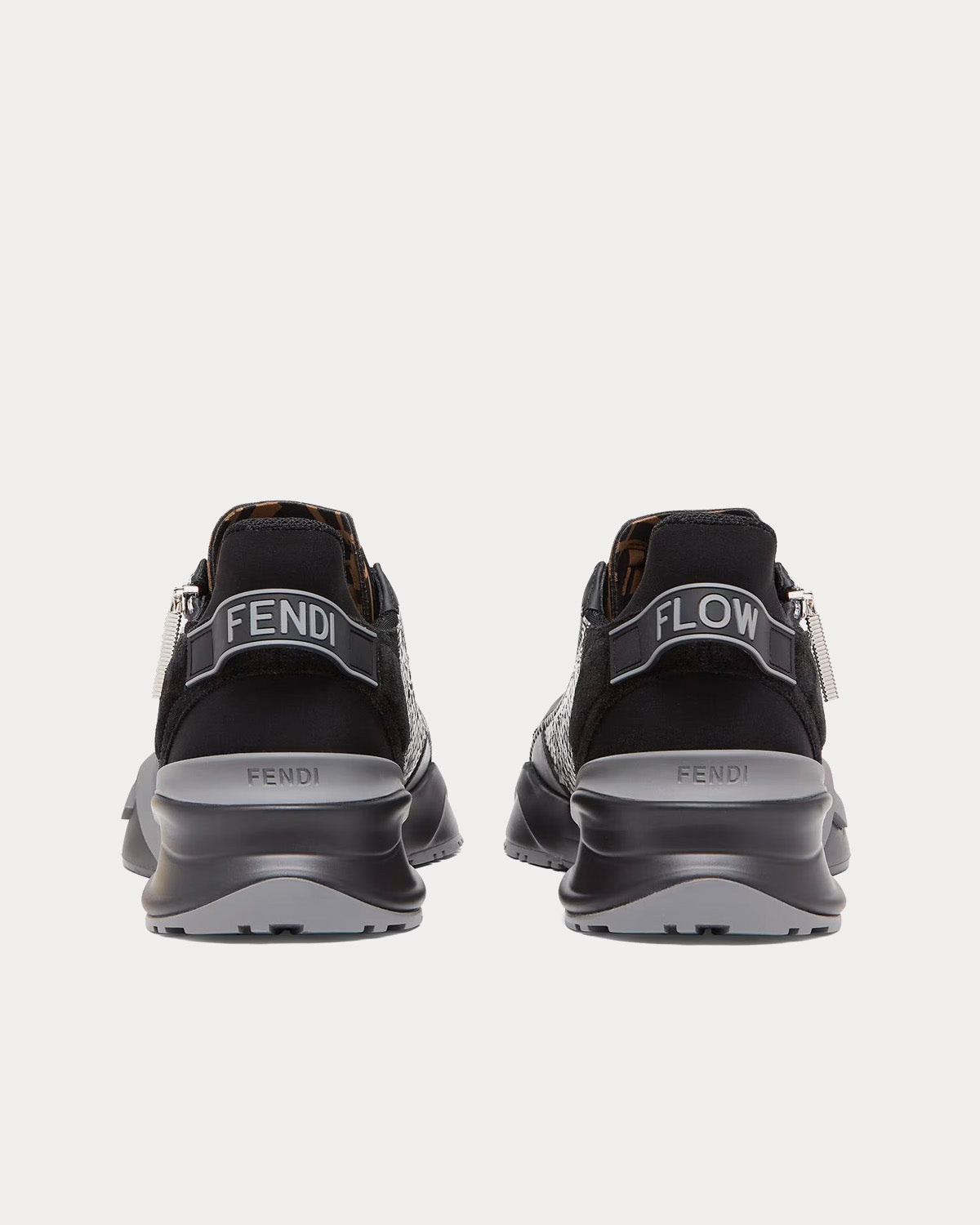 Fendi Flow Elaphe Grey Low Top Sneakers - 4