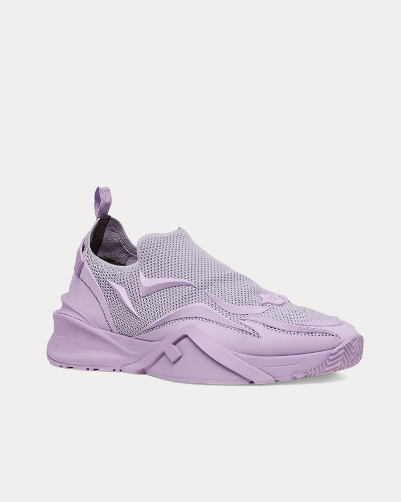 Fendi Flow Mesh Running Lilac Slip On Sneakers - 3