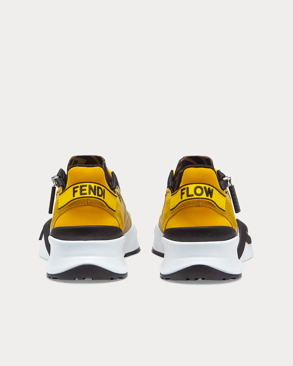 Fendi Flow Yellow Nylon & Suede Low Top Sneakers - 4