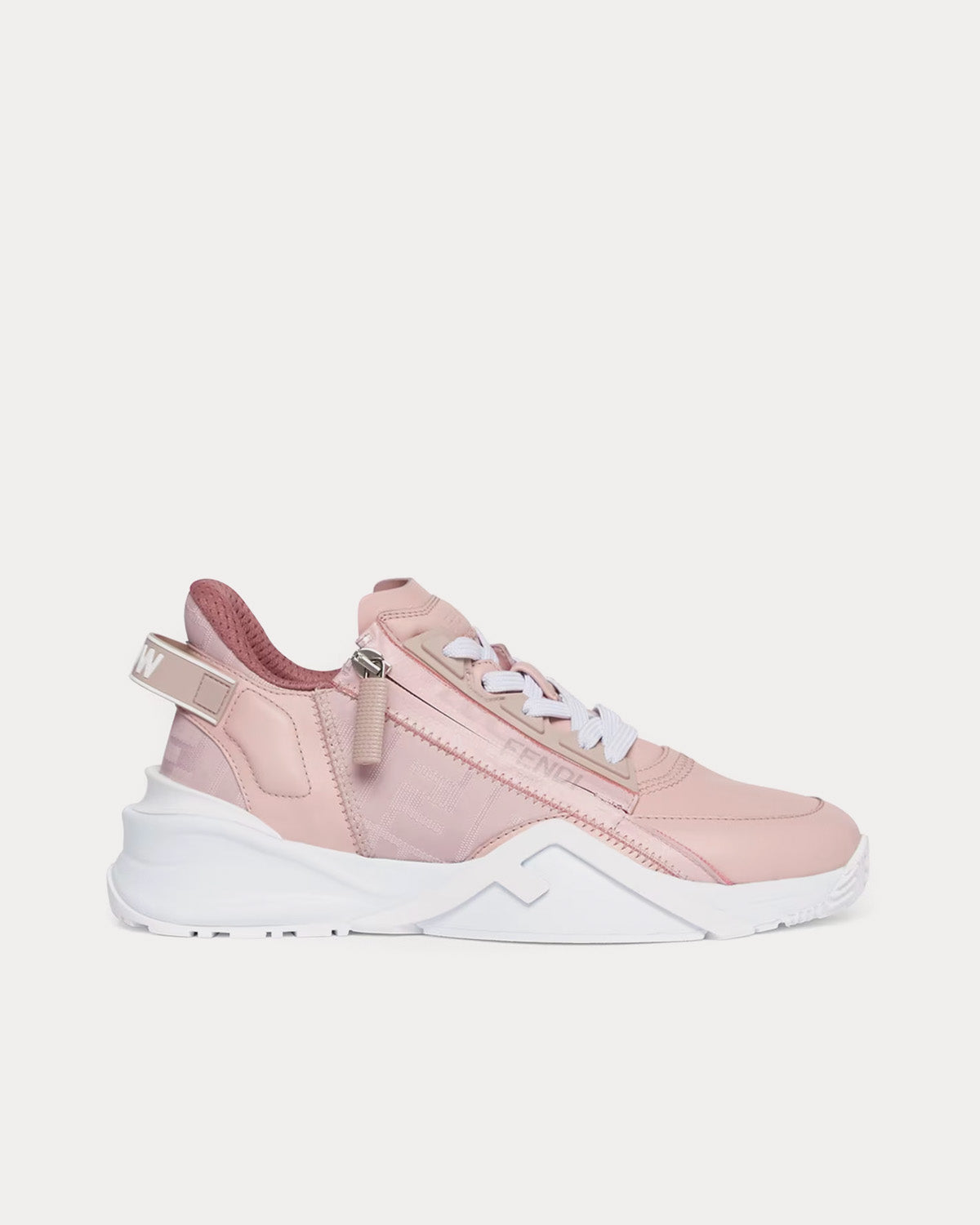 Fendi Flow Leather Pink Low Top Sneakers - 1