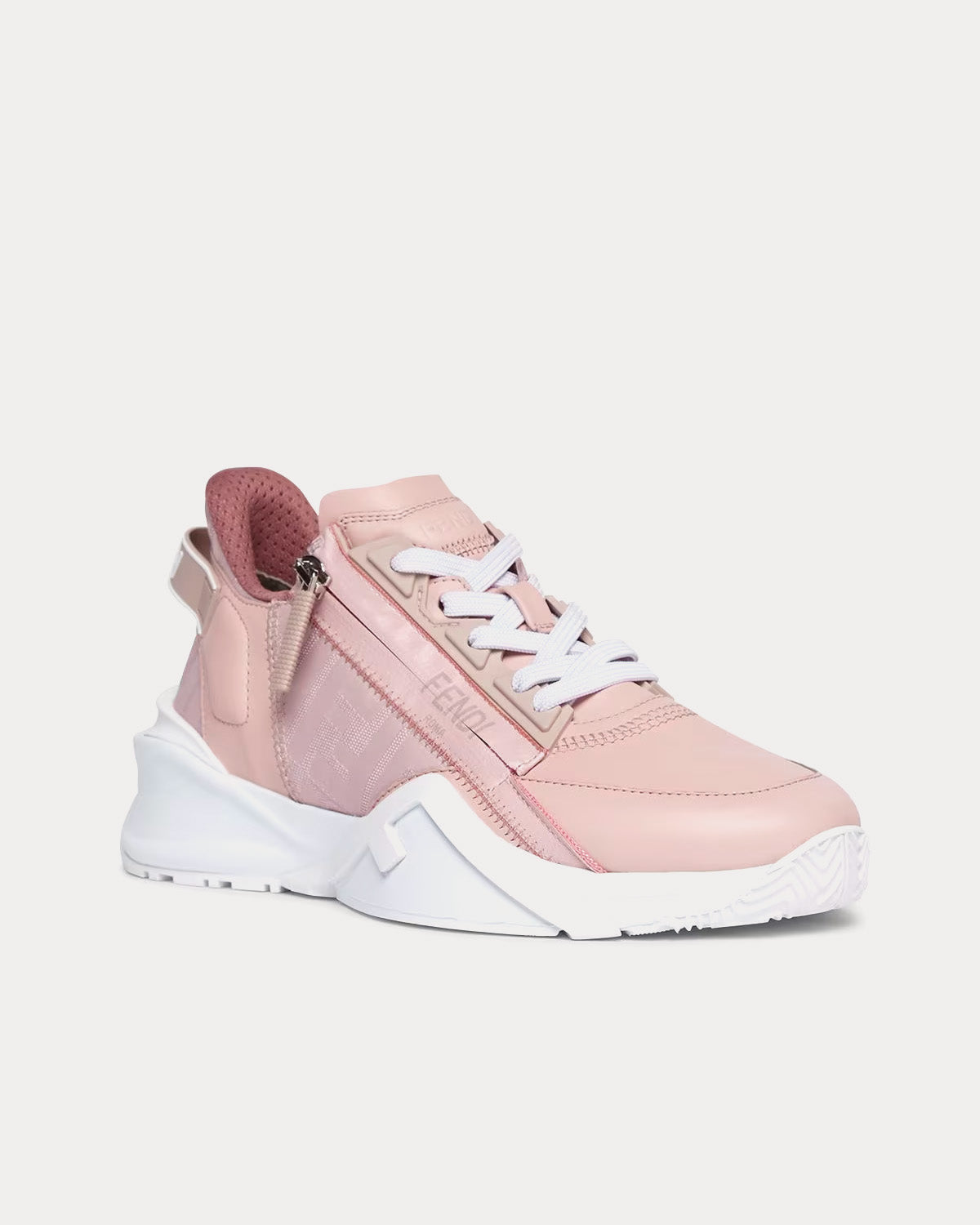 Fendi Flow Leather Pink Low Top Sneakers - 3