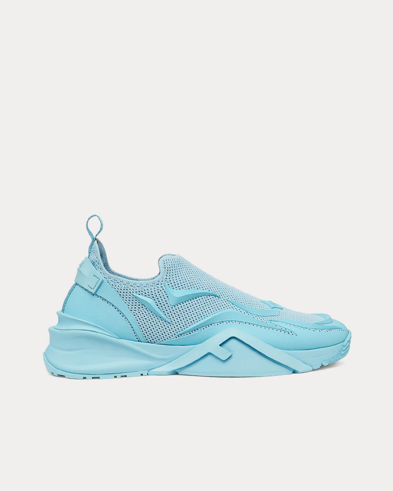 Fendi Flow Mesh Running Light Blue Slip On Sneakers - 1