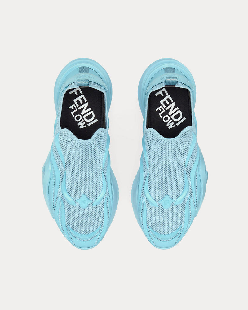 Fendi Flow Mesh Running Light Blue Slip On Sneakers - 2