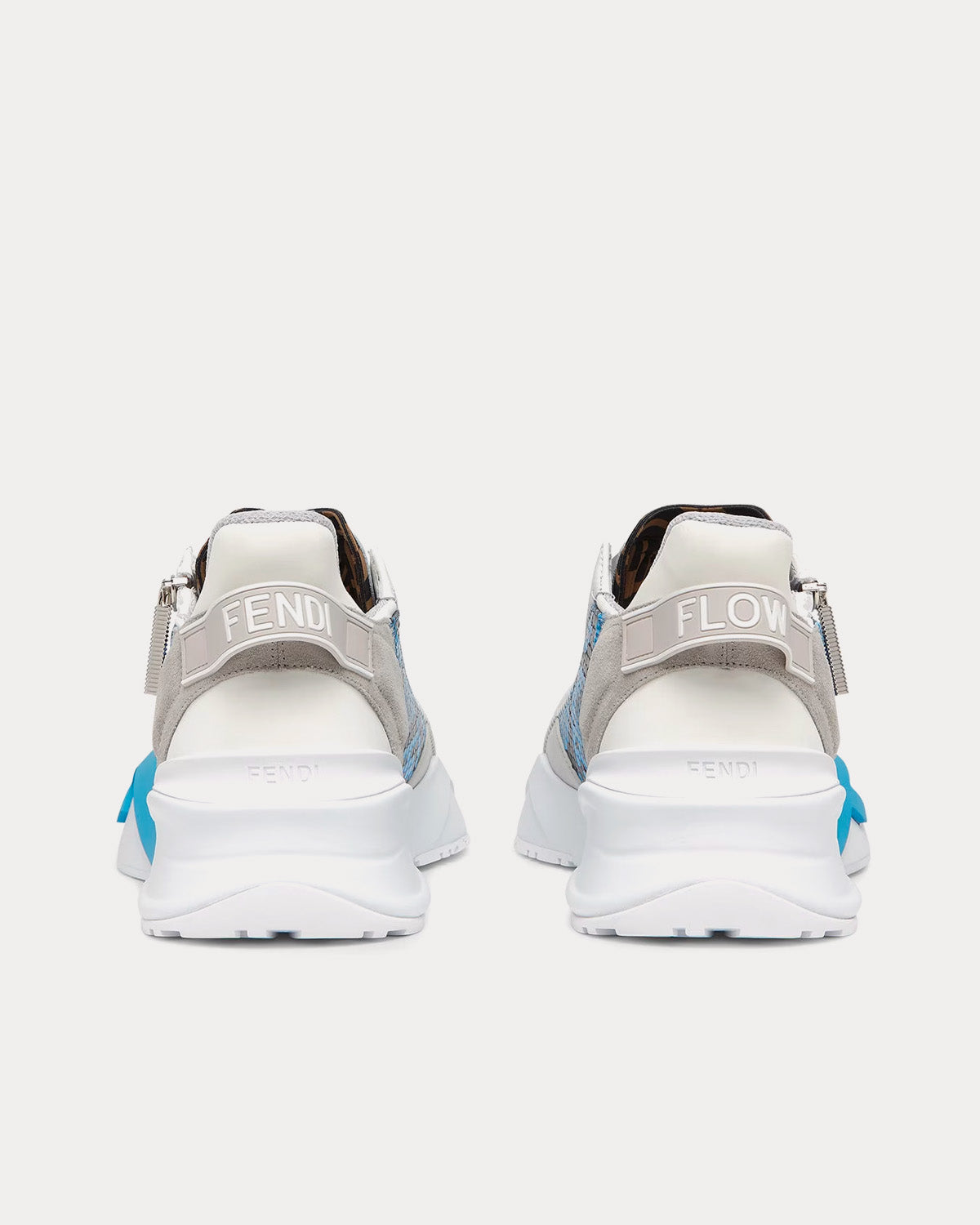 Fendi Flow Elaphe Light Blue Low Top Sneakers - 4