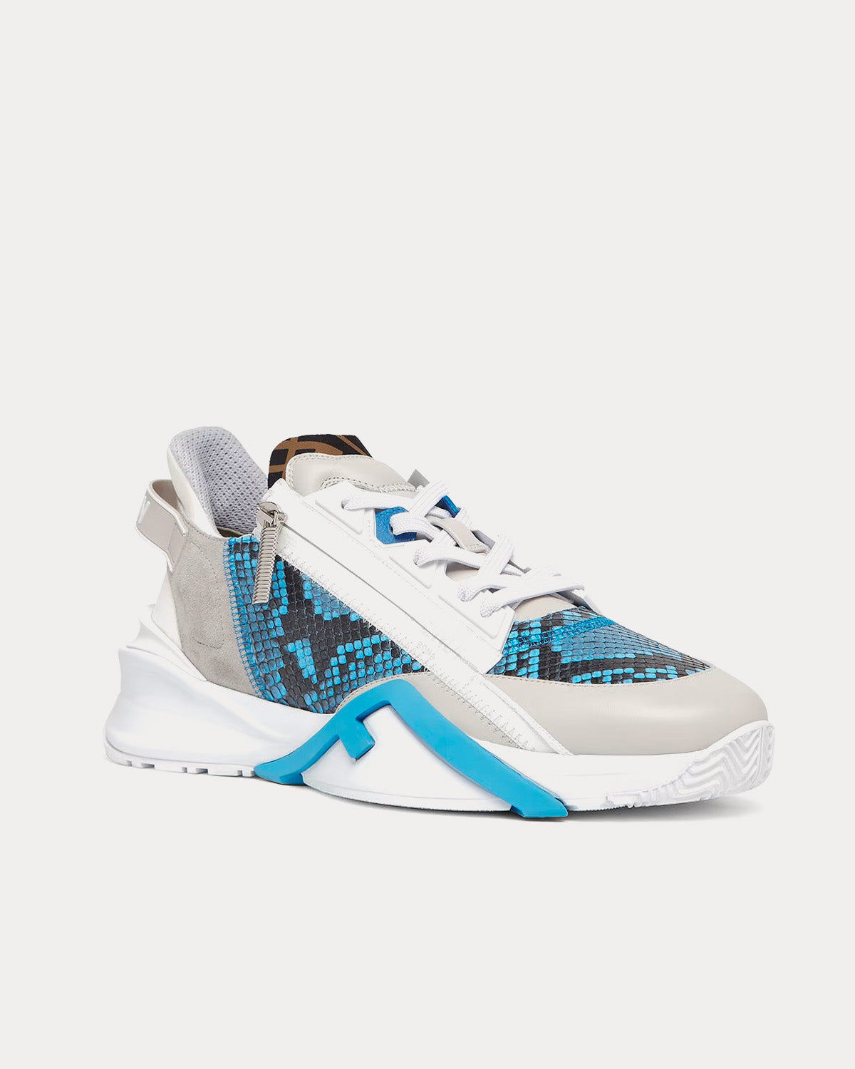 Fendi Flow Elaphe Light Blue Low Top Sneakers - 3