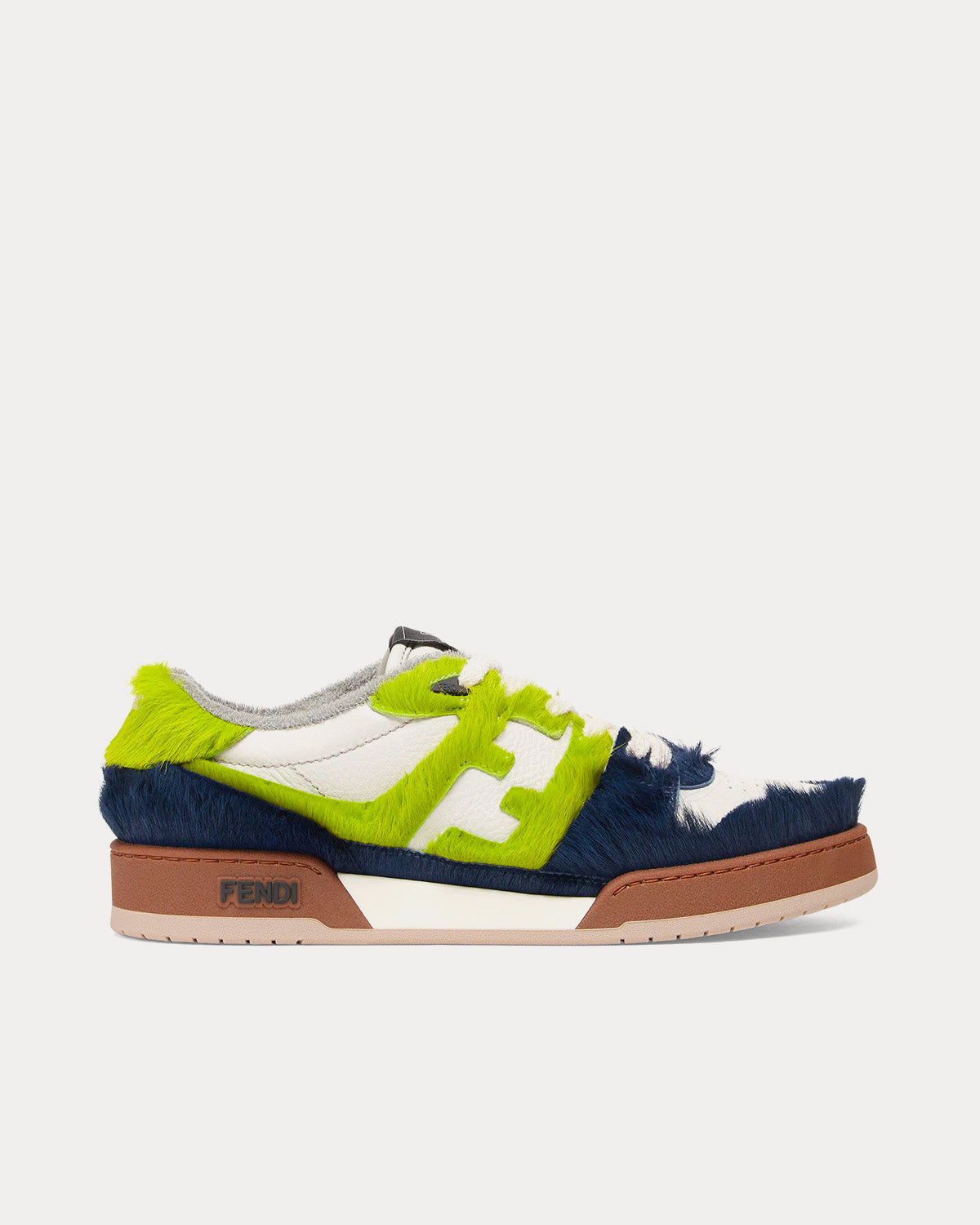 Fendi Match Pony Hair Blue / Green Low Top Sneakers - 1