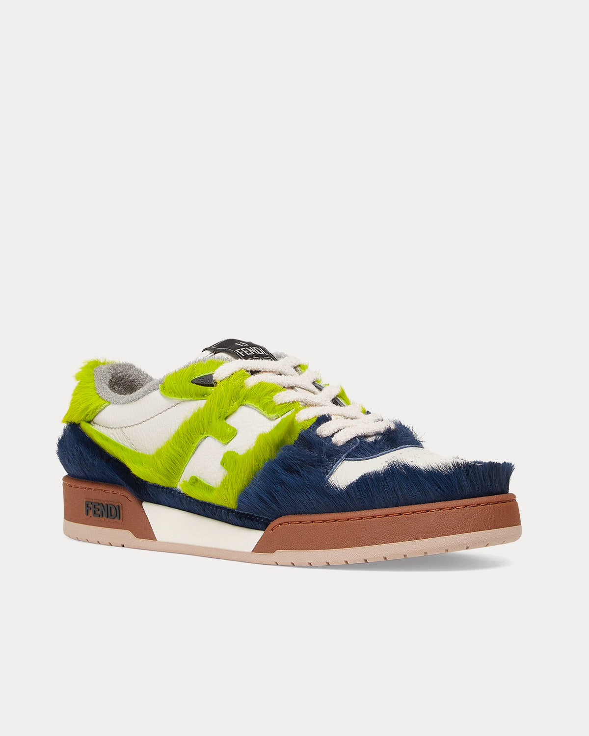 Fendi Match Pony Hair Blue / Green Low Top Sneakers - 3