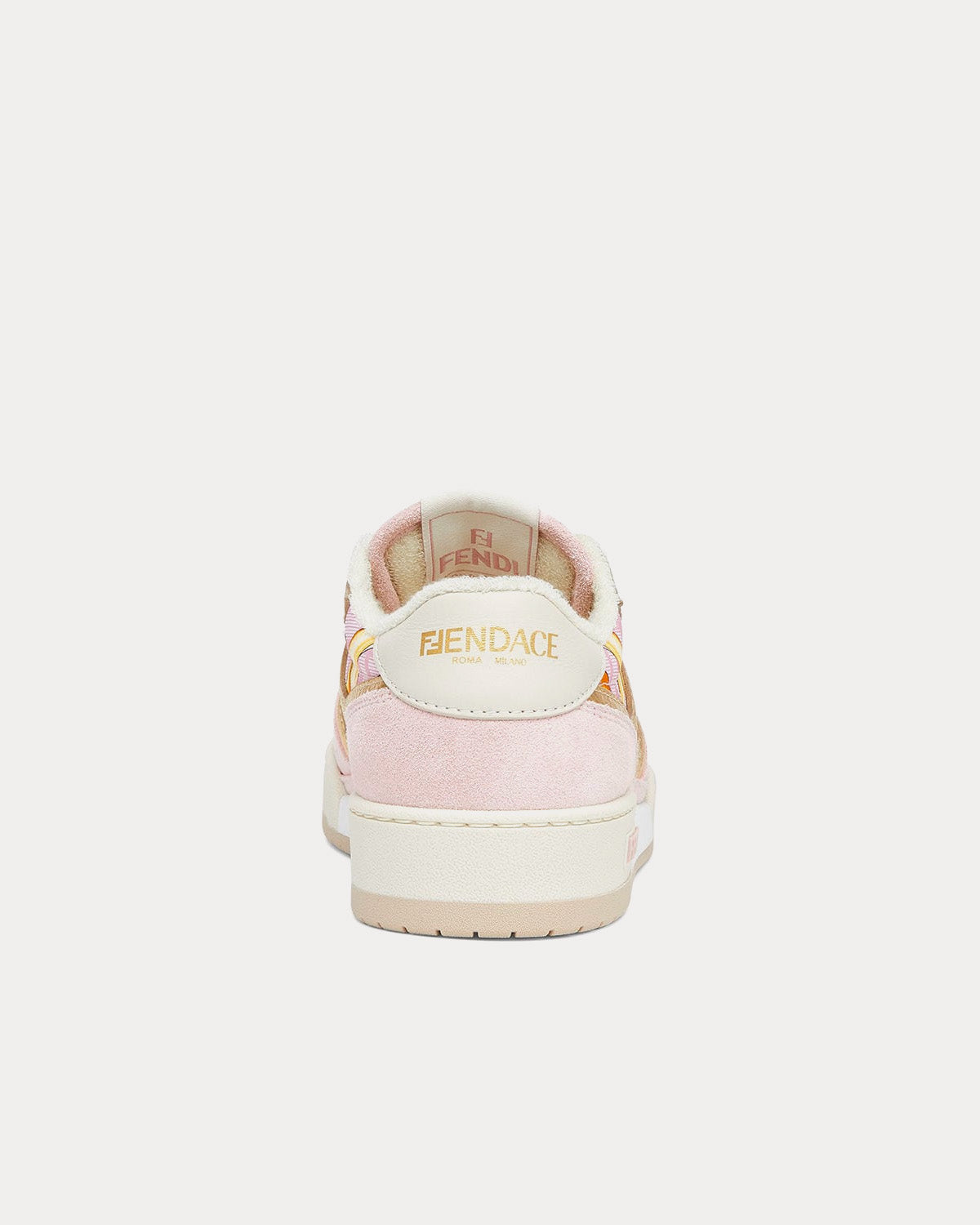 Fendi Match Fendace Printed Pink Satin Low Top Sneakers - 4