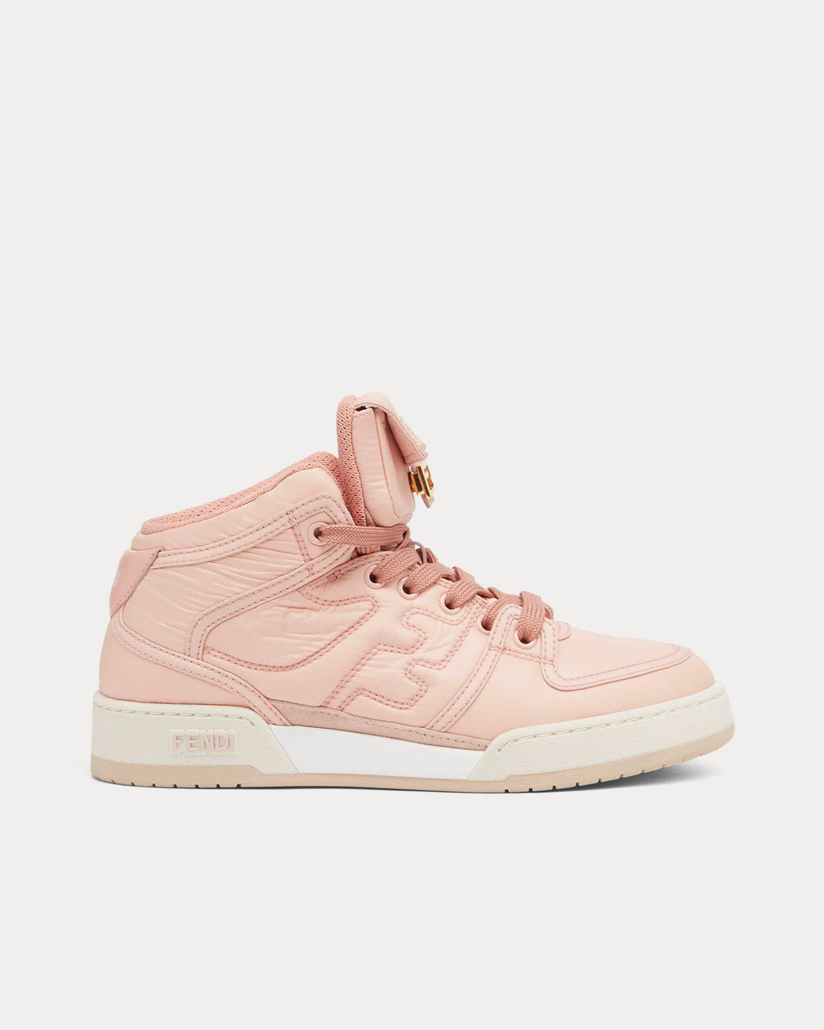 Fendi Match Nylon Pink High Top Sneakers - 1