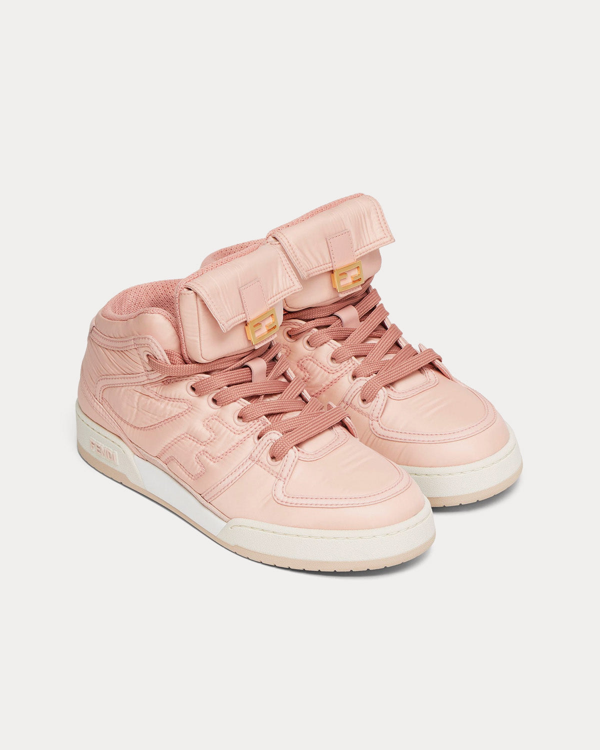 Fendi Match Nylon Pink High Top Sneakers - 2