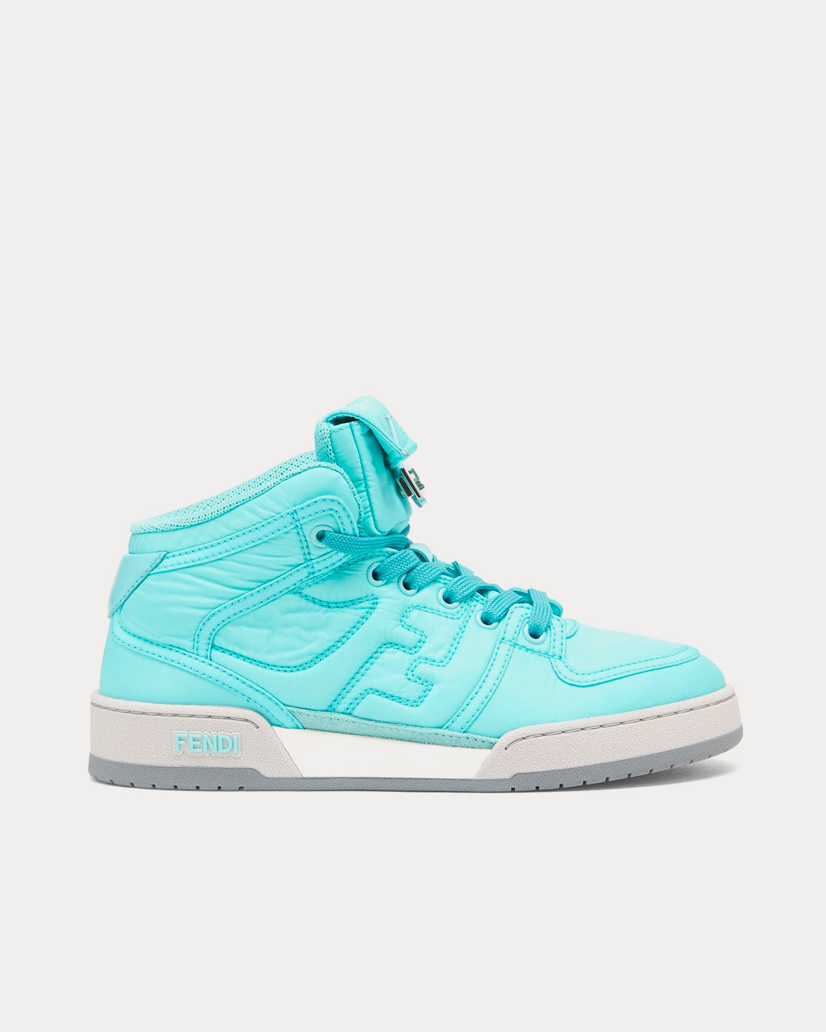 Fendi - Match Nylon Turquoise  High Top Sneakers