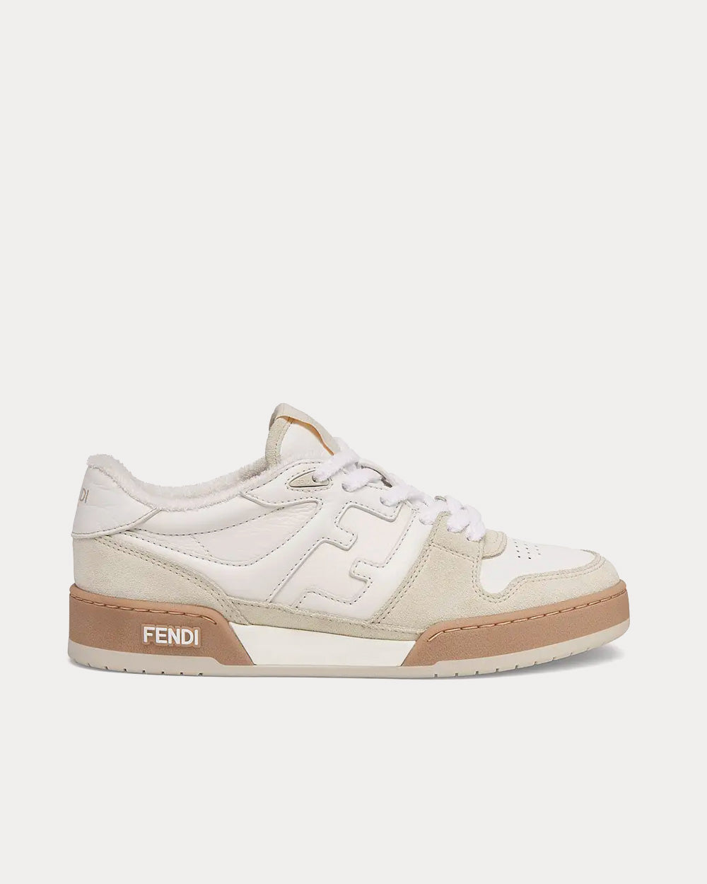 Fendi Match Suede White Low Top Sneakers - 1