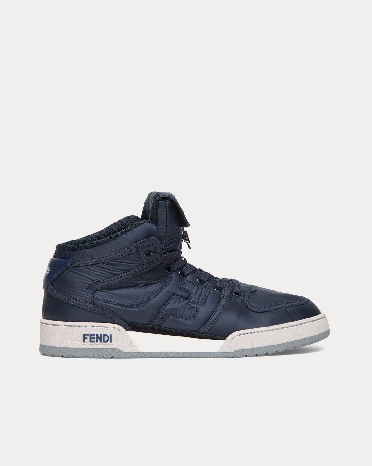 Fendi Match Nylon Blue High Top Sneakers - 1