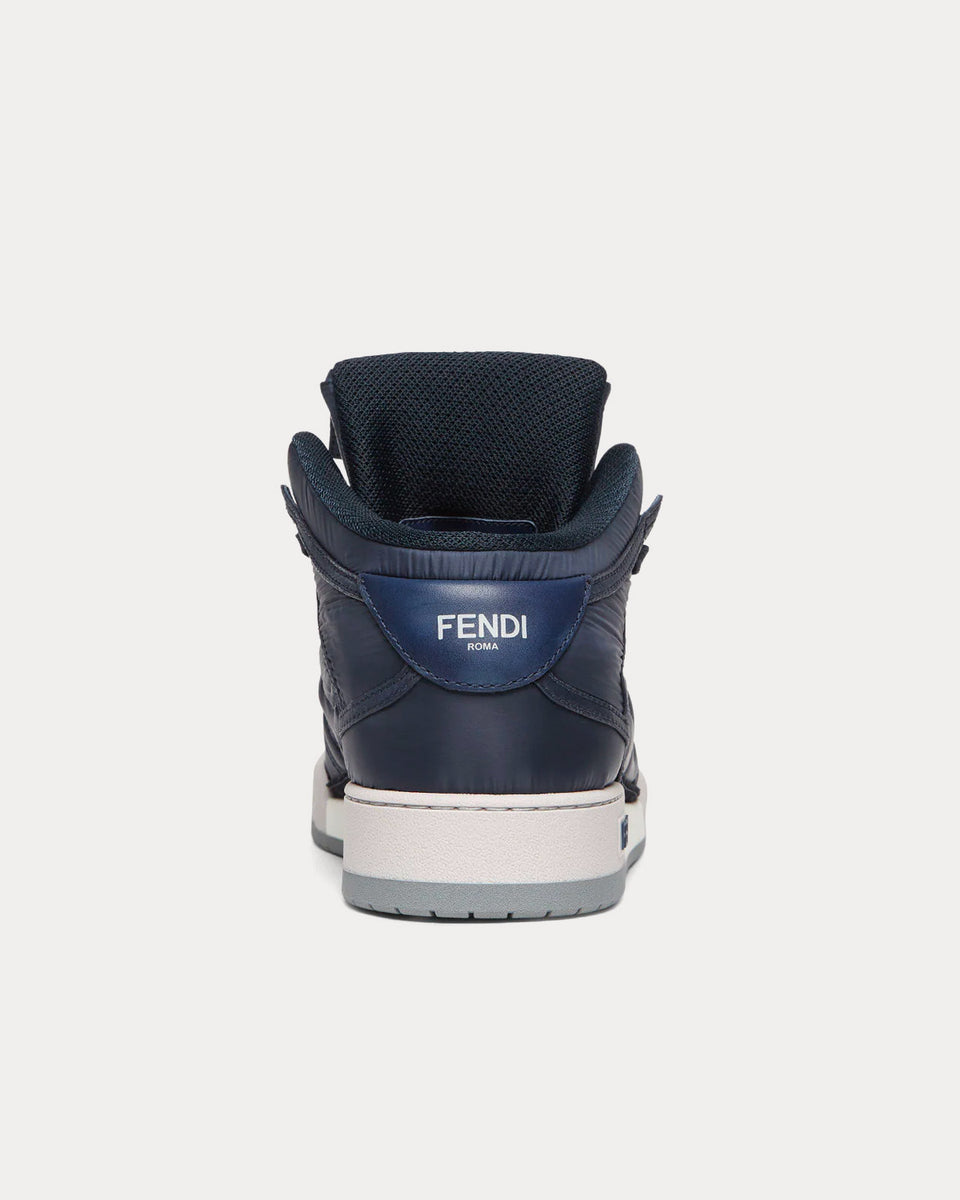 Fendi Match Nylon Blue High Top Sneakers