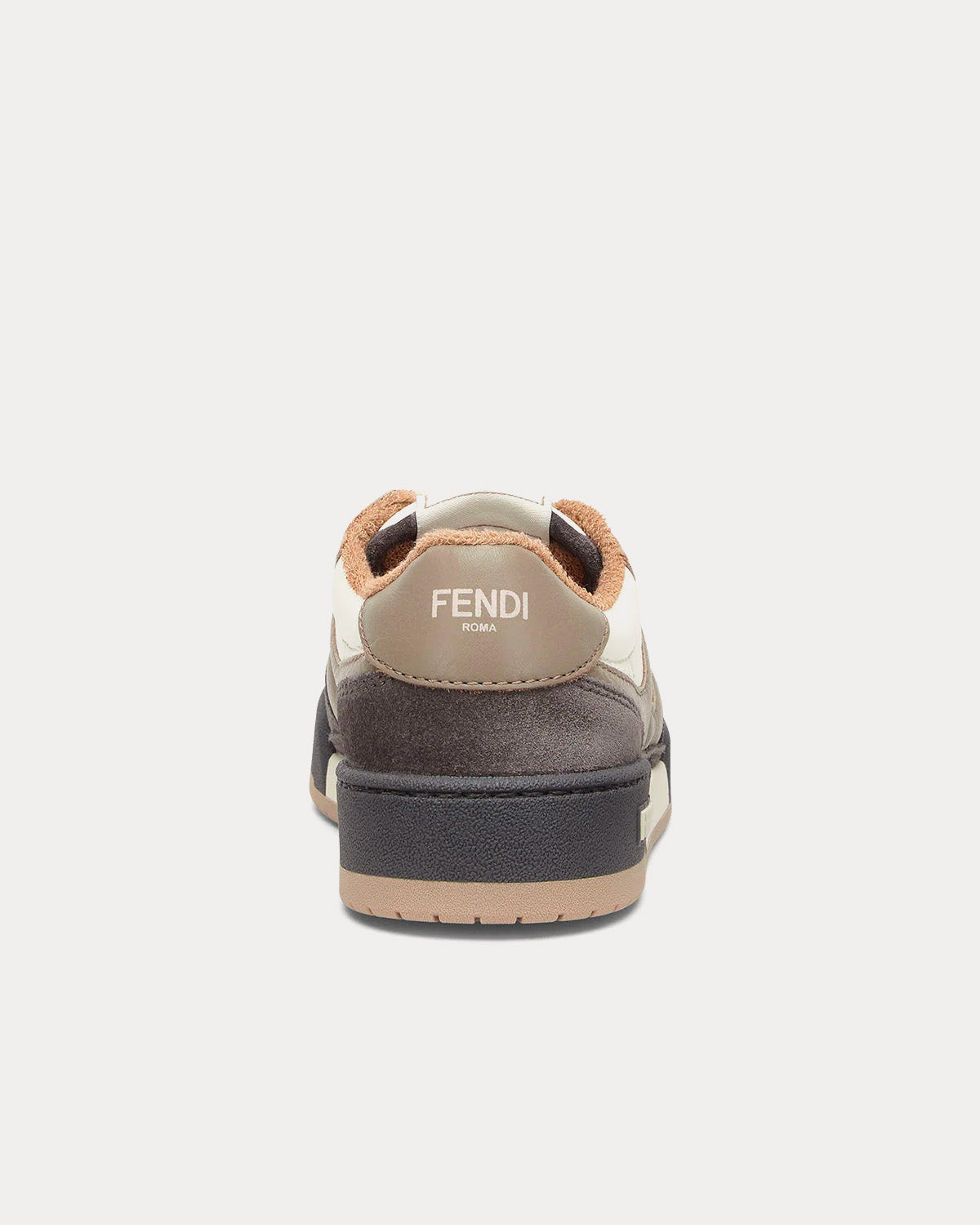 Fendi Match Leather Dove Grey / Brown Low Top Sneakers - 4