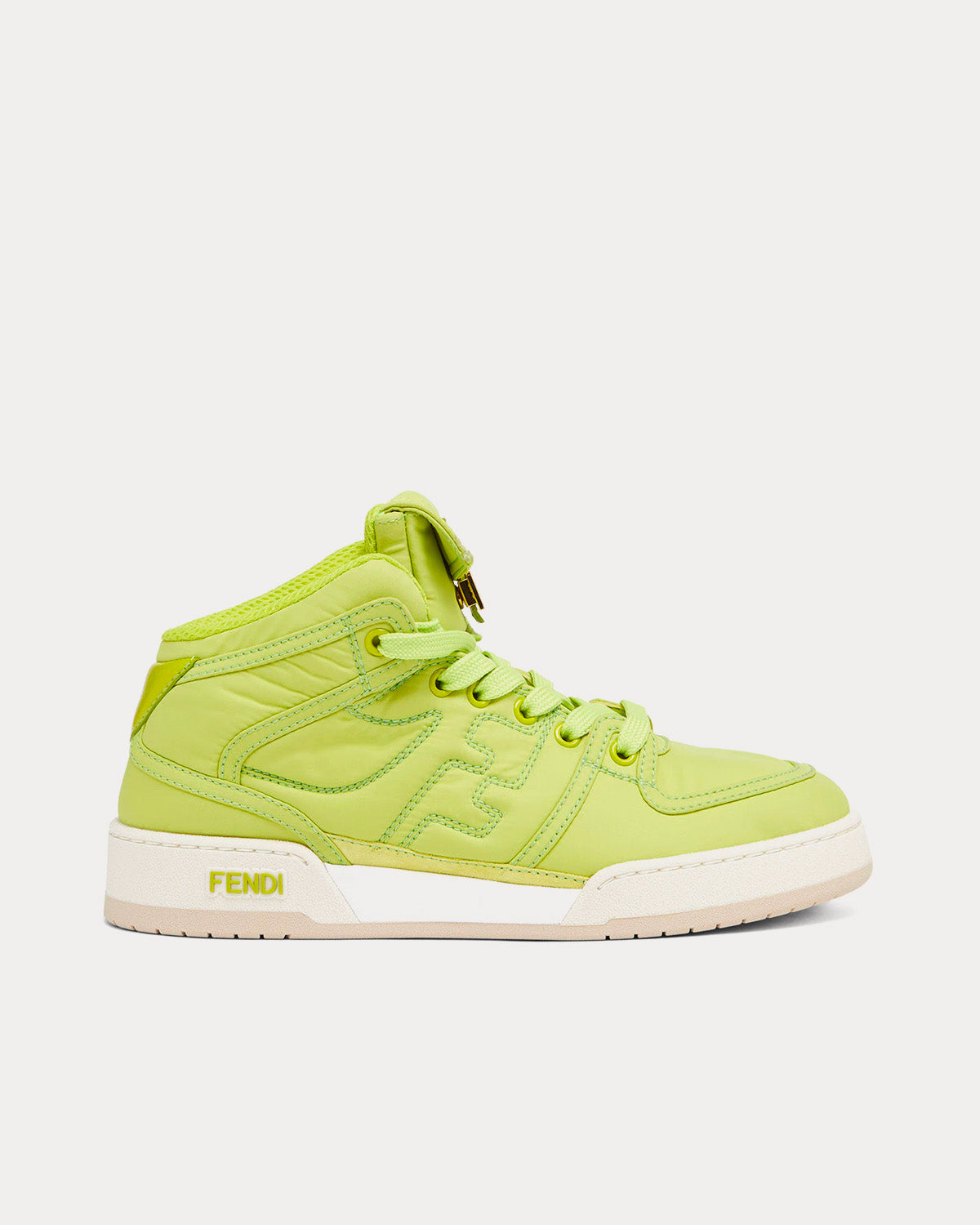 Fendi Match Nylon Green High Top Sneakers - 1