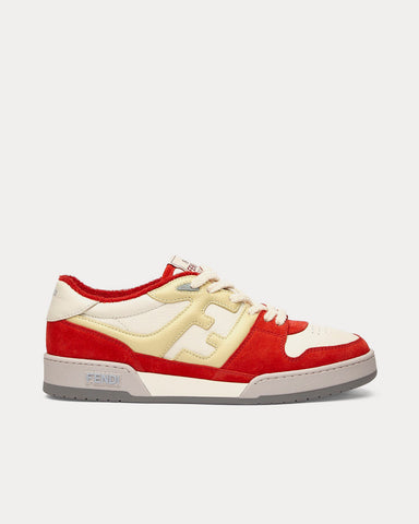 Fendi Match Leather Red Low Top Sneakers