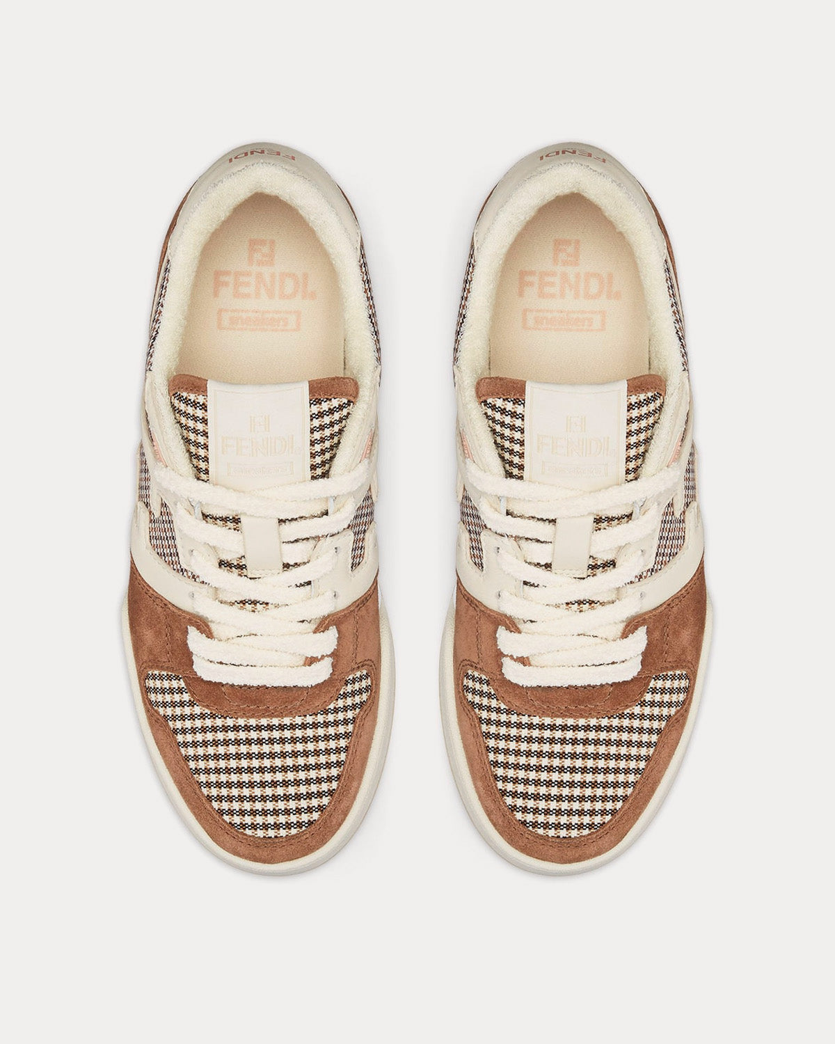 Fendi Match Suede Brown Low Top Sneakers - 2