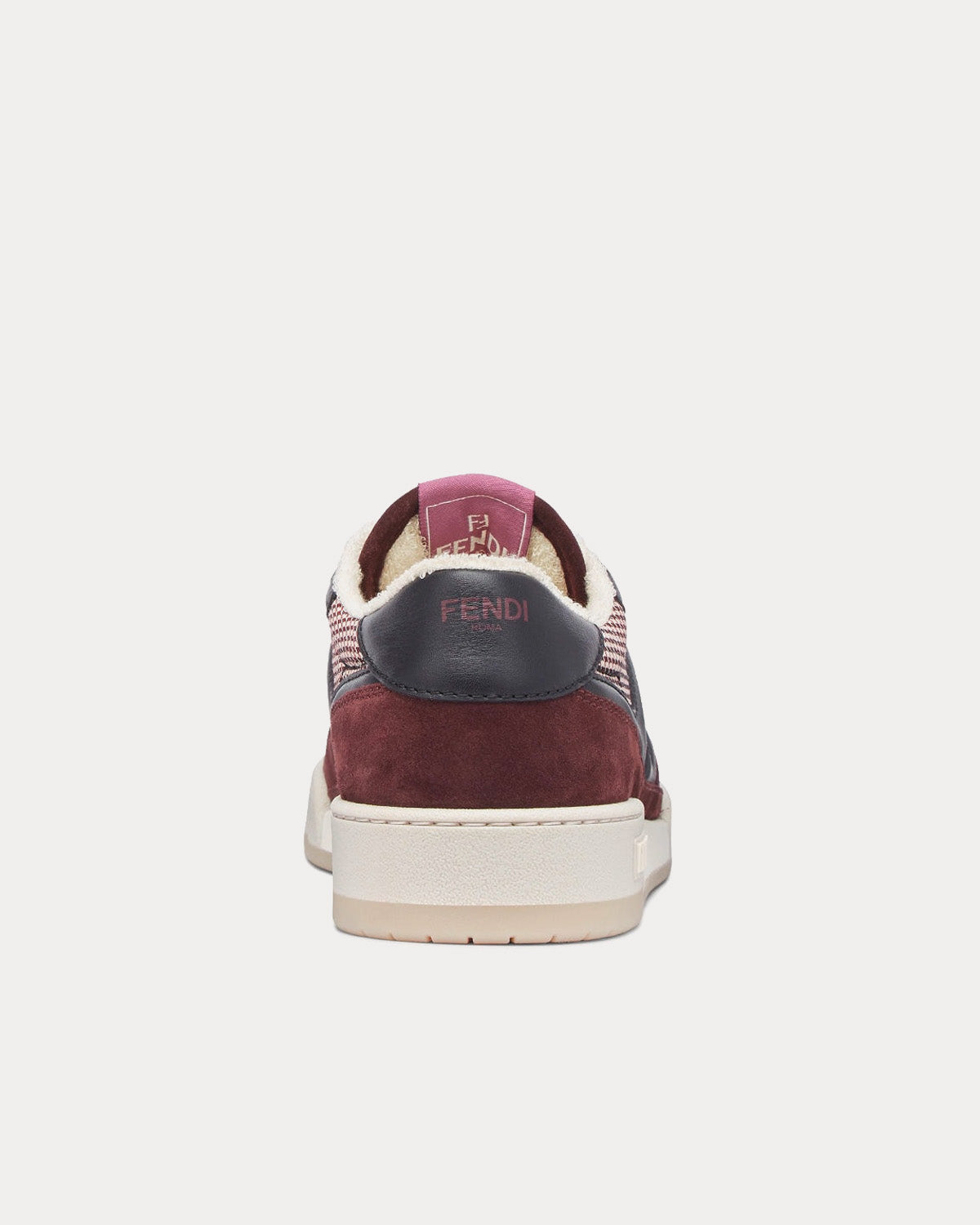 Fendi Match Suede Burgundy Low Top Sneakers - 4