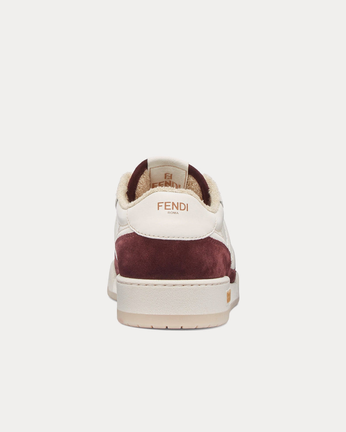 Fendi Match Suede White / Burgundy Low Top Sneakers - 4