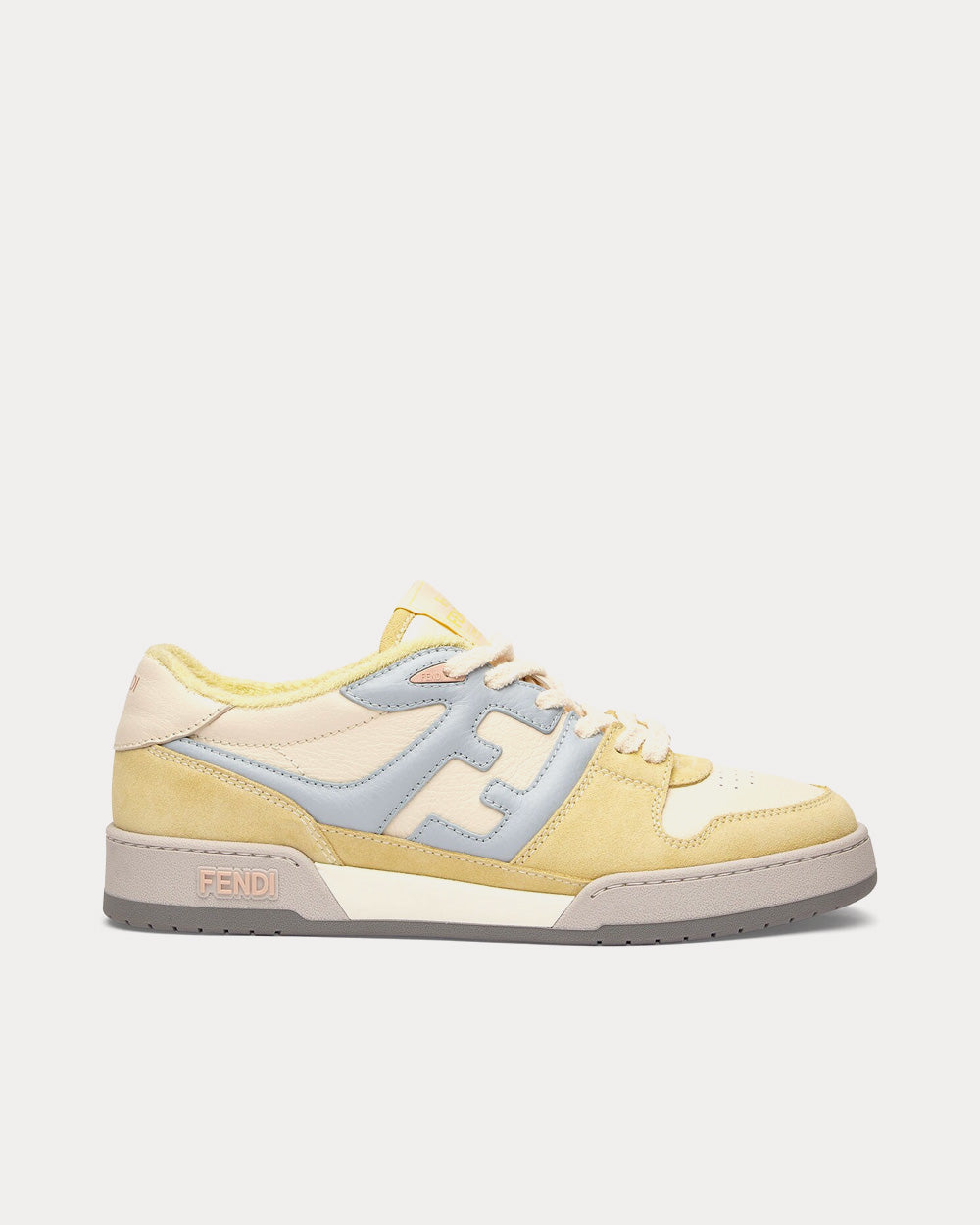 Fendi Match Suede Yellow Low Top Sneakers - 1