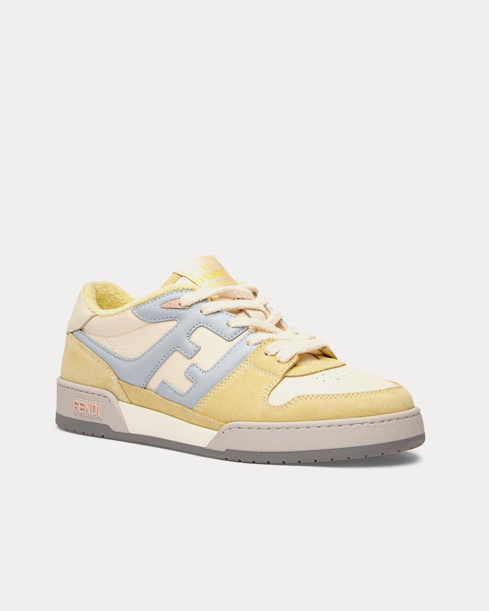 Fendi Match Suede Yellow Low Top Sneakers - 3