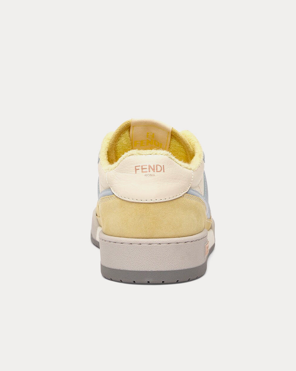 Fendi Match Suede Yellow Low Top Sneakers - 4