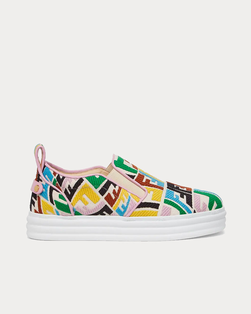 Fendi Rise Canvas Multicolour Slip On Sneakers - 1