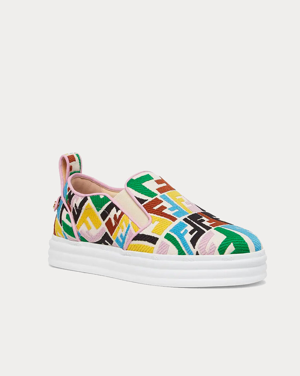 Fendi Rise Canvas Multicolour Slip On Sneakers - 2