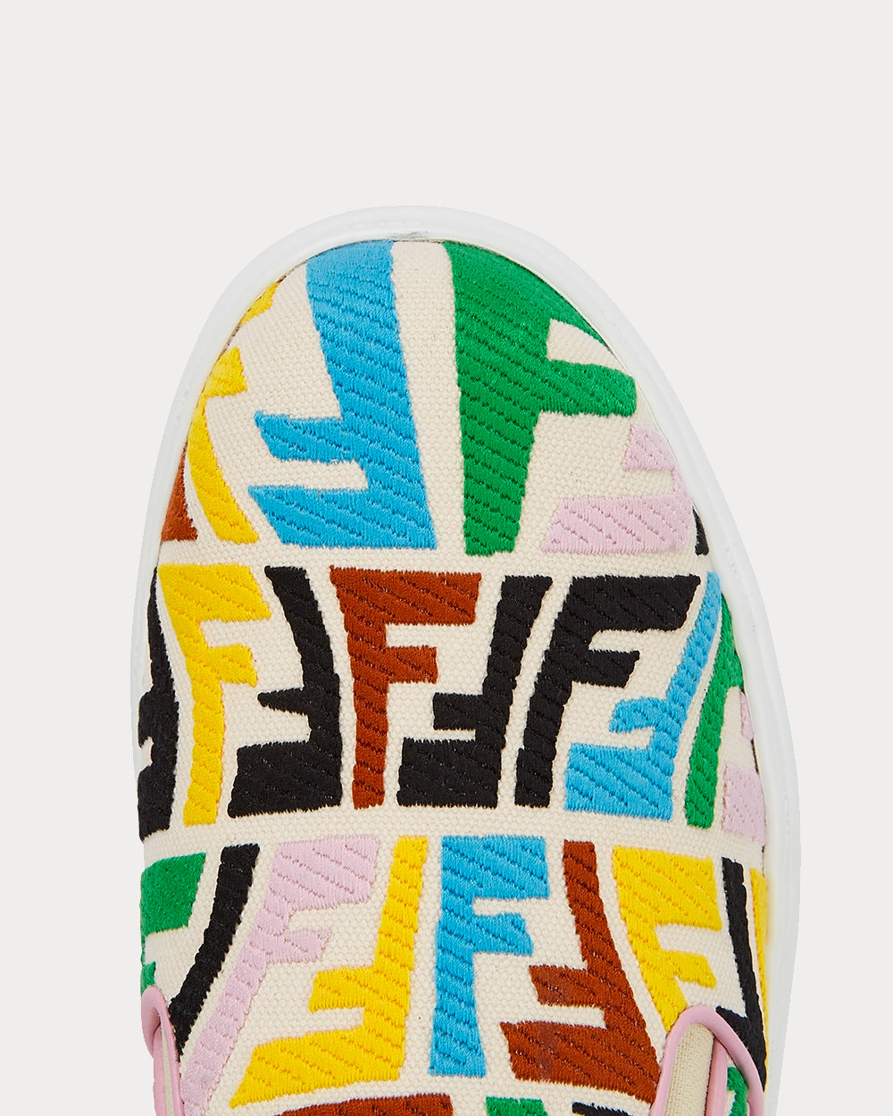 Fendi Rise Canvas Multicolour Slip On Sneakers - 5