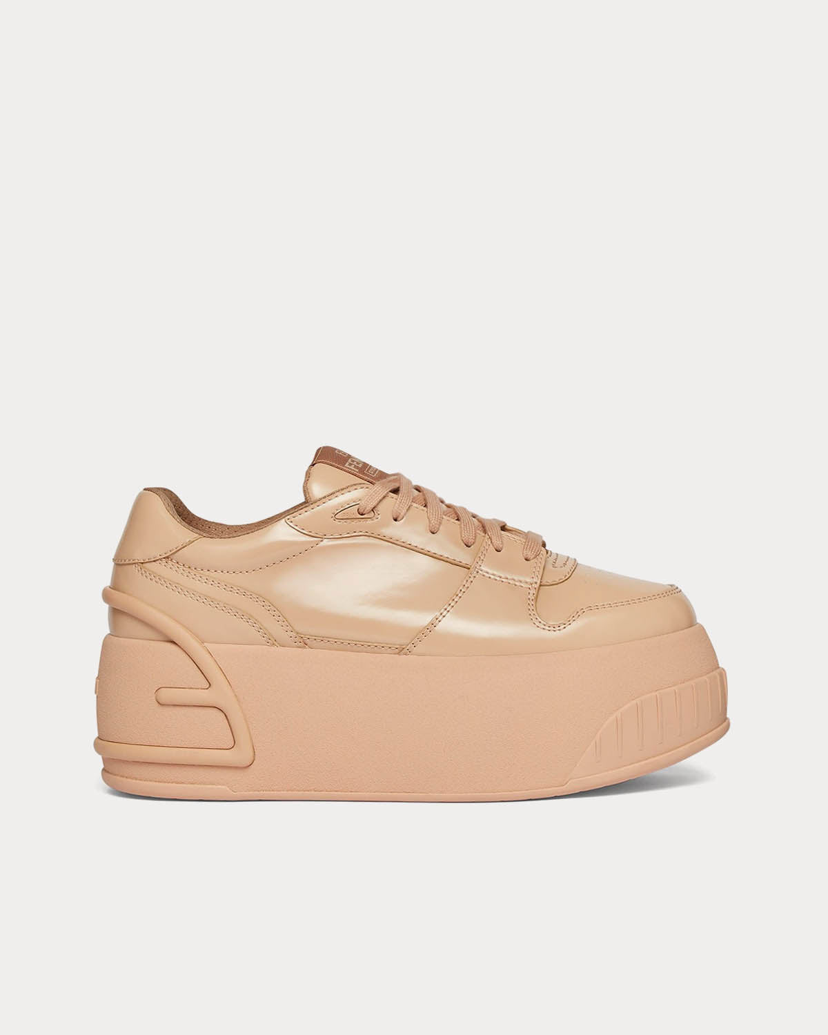 Fendi Fashion Show Leather Pink Beige Low Top Sneakers - 1