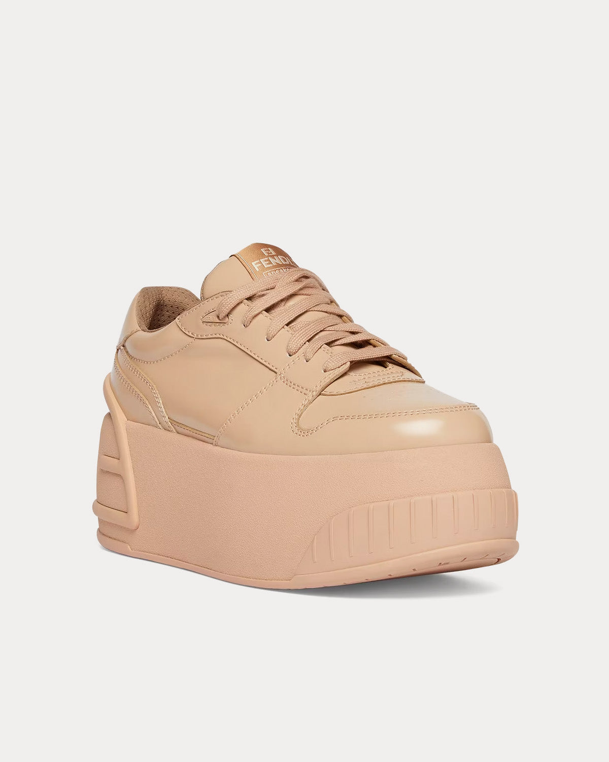 Fendi Fashion Show Leather Pink Beige Low Top Sneakers - 3