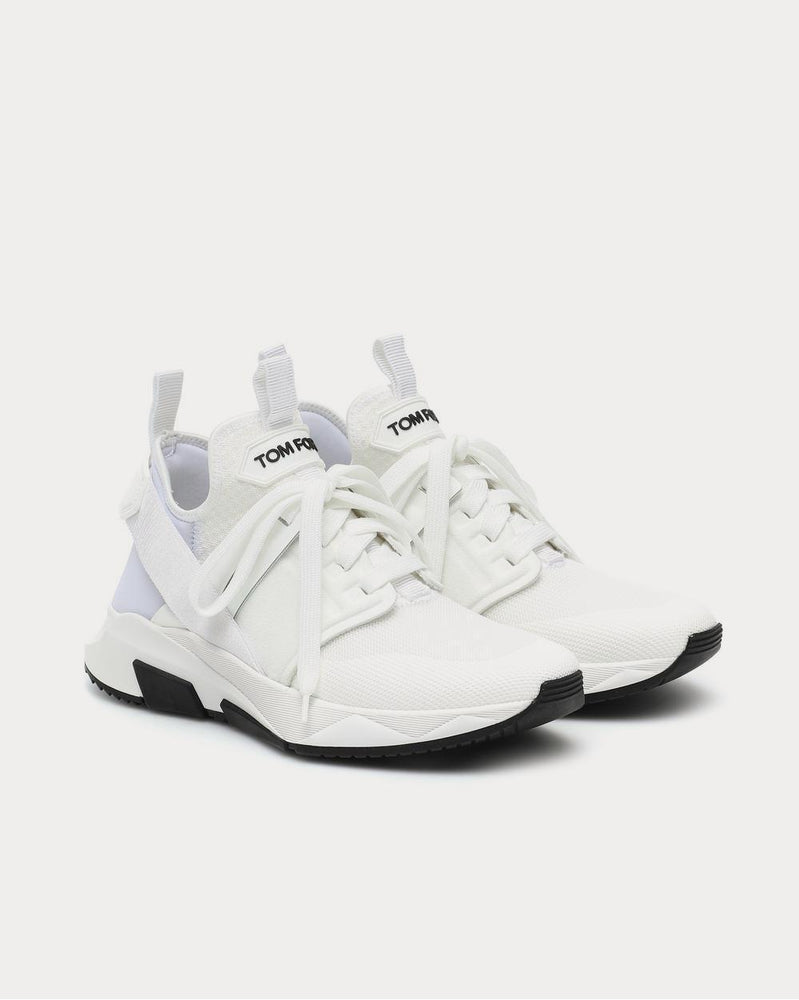 Tom Ford Leather-trimmed White Low Top Sneakers - 2