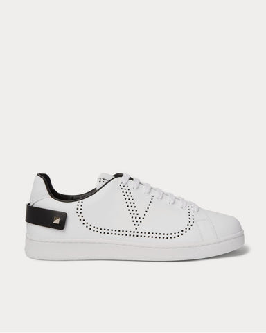 Valentino Backnet Perforated Leather  White low top sneakers