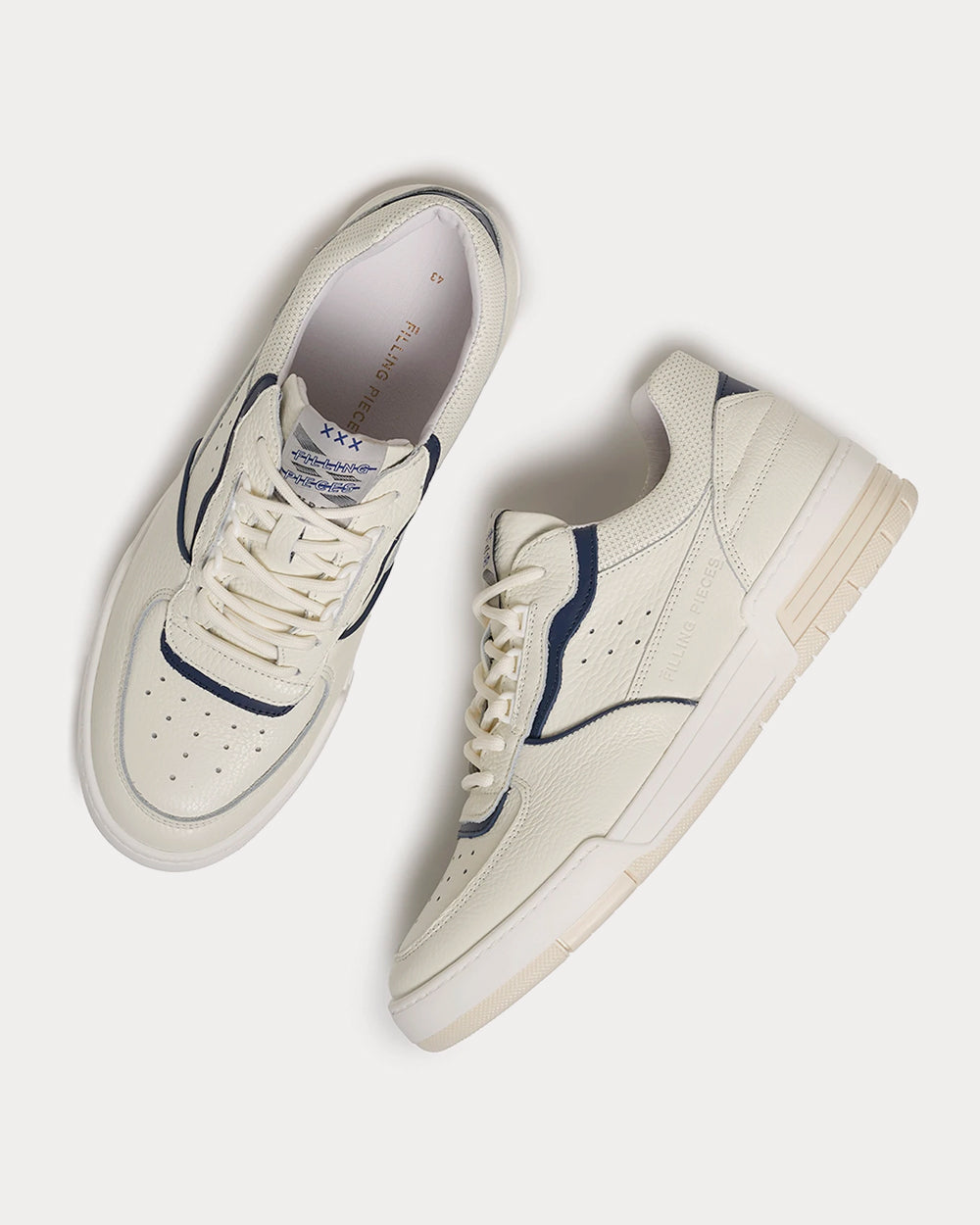 Filling Pieces Curb Line White / Blue Low Top Sneakers - 3