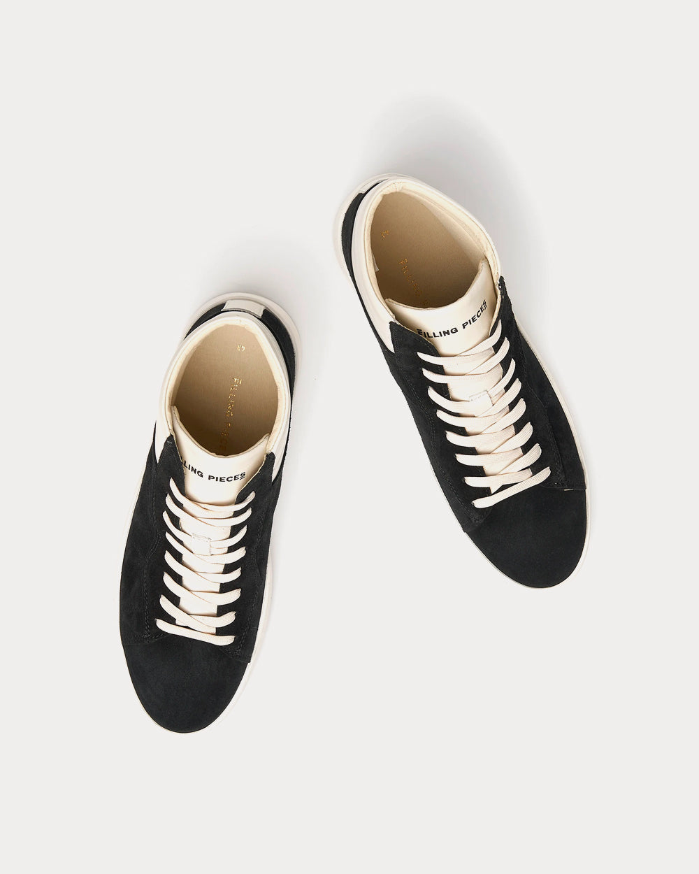 Filling Pieces Mid Court Suede Black High Top Sneakers - 3