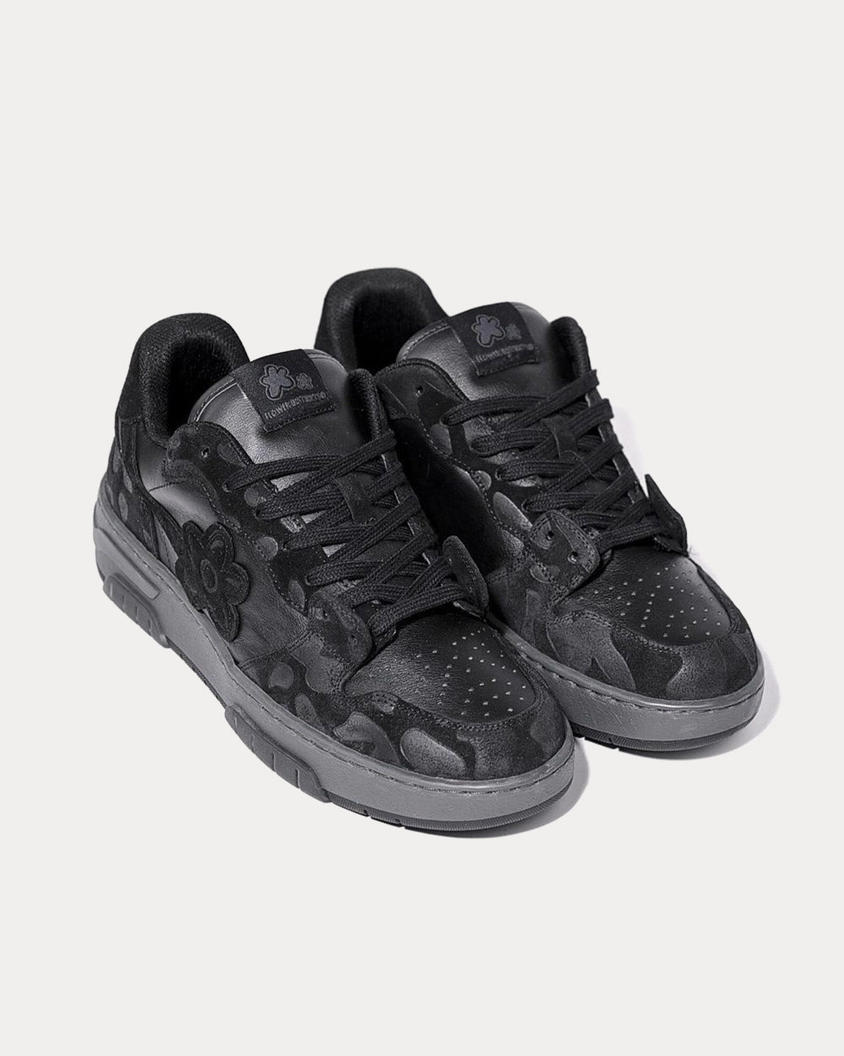 Flower Instincts Black Ash Triple Black Low Top Sneakers - 2