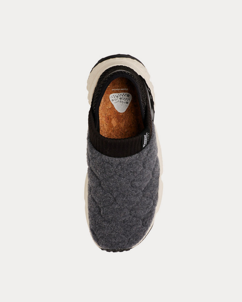 Flower Mountain Camp Man Fabric Grey / Black Slip On Sneakers - 2