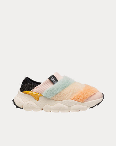 Flower Mountain Camp Faux Shearling Pink / Orange Slip On Sneakers